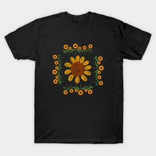 Sunflower Brunch Positive Japanese Minimalist Vintage Retro T-Shirt